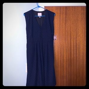 ModCloth Navy Blue Dress with chevron pattern